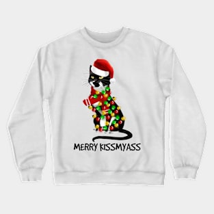 cat merry kissmyass Crewneck Sweatshirt